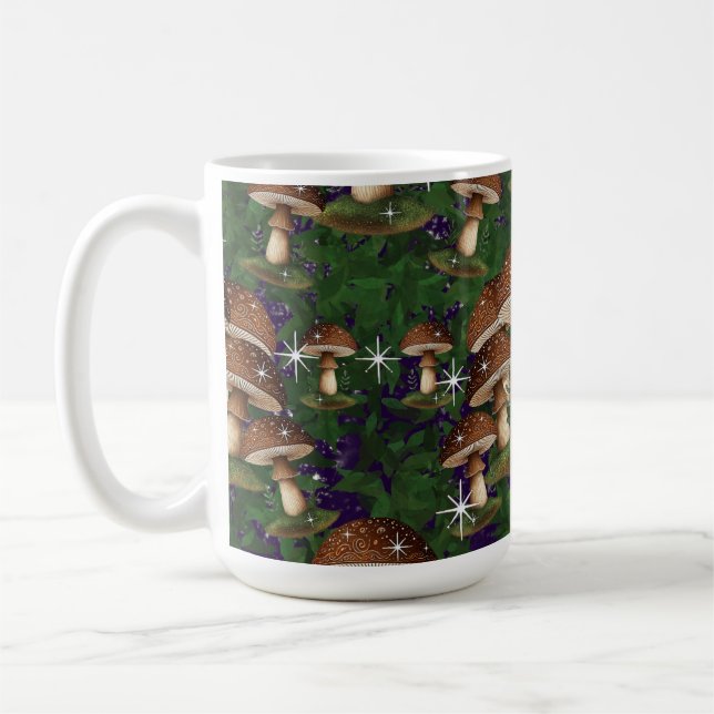 Whimsical Mushroom Forest Mugg - Enchanting Natatu (Vänster)
