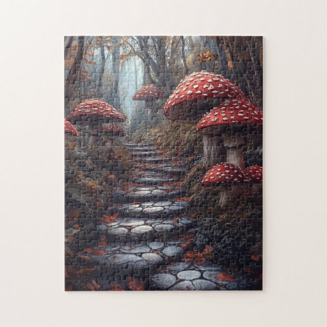 Whimsical Mushroom Forest Pathway Pussel (Vertikal)