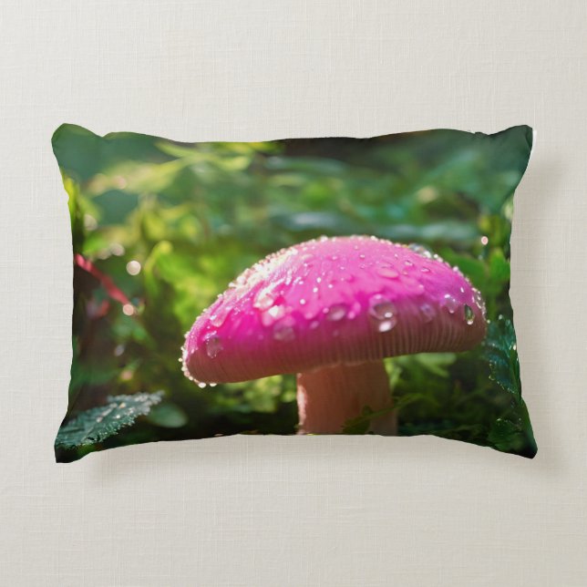 Whimsical Mushroom Forest Vågrät Pillow - Cute Prydnadskudde (Framsidan)
