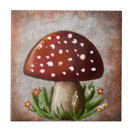 Whimsical Mushroom & Fungi Motif – Nature-Inspired Kakelplatta