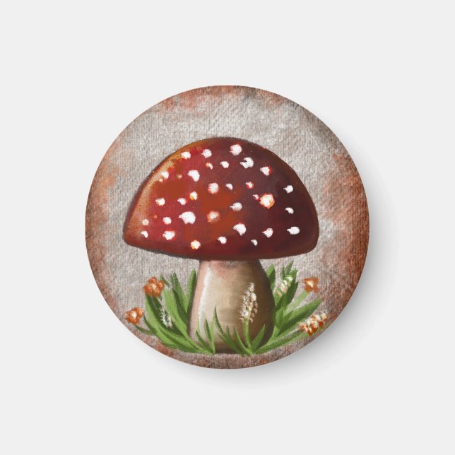 Whimsical Mushroom & Fungi Motif – Nature-Inspired Magnet (Framsidan)