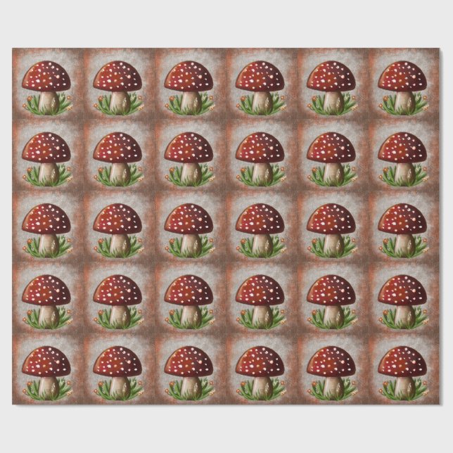 Whimsical Mushroom & Fungi Motif – Nature-Inspired Presentpapper (Platt)