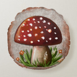 Whimsical Mushroom & Fungi Motif – Nature-Inspired Rund Kudde