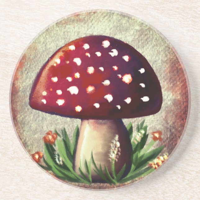 Whimsical Mushroom & Fungi Motif – Nature-Inspired Underlägg (Framsidan)