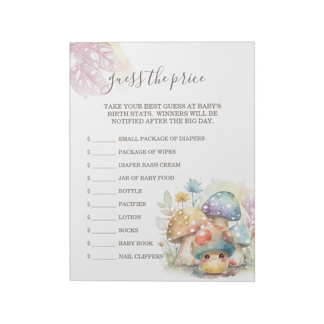 Whimsical Mushroom gissar Prisa Anteckningsblock (Roterad)