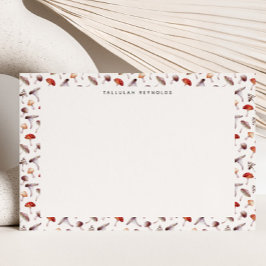 Whimsical Mushroom Mönster Anteckningskort