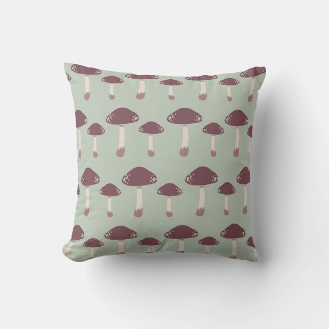 Whimsical Mushroom Mönster Kudde (Framsida)