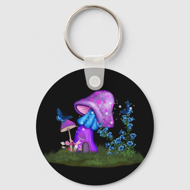 Whimsical Mushroom Nyckelring (Framsida)