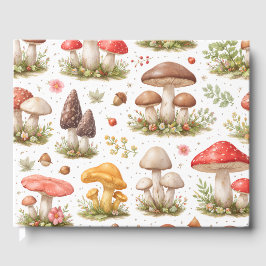Whimsical Mushroom Pattern – Vintage Botanical Gästböcker