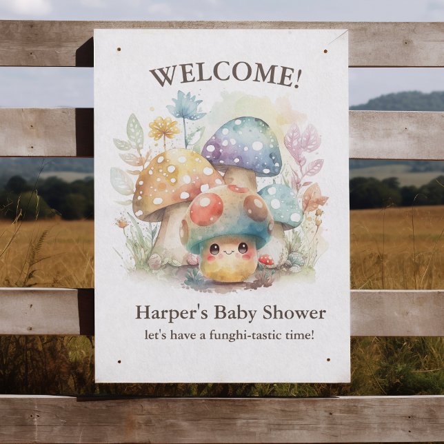 Whimsical Mushroom Poster (Get ready to put the fun back in to fungi with this delicious mushroom party themed poster. )