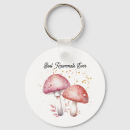 Whimsical Mushroom Roomie Charm Best Roommate Nyckelring