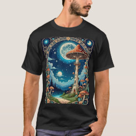 Whimsical Mushroom Torn Forest Tee