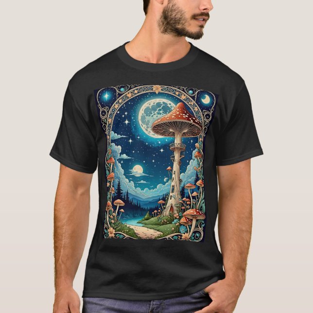 Whimsical Mushroom Torn Forest Tee (Framsida)