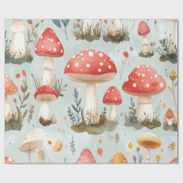 Whimsical Mushroom Wrapping Paper Presentpapper