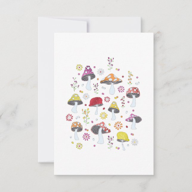 Whimsical Mushrooms Inbjudningar (Framsida)