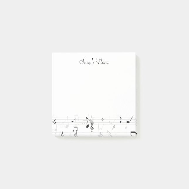 Whimsical Music Note Musician Post-it Block (Framsida)