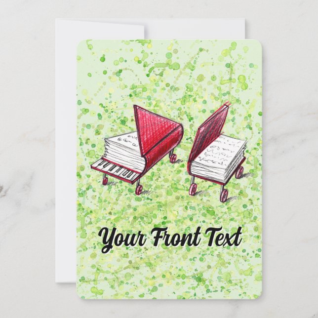 Whimsical Musical Hjul of Knowledge Personlig Inbjudningar (Framsida)