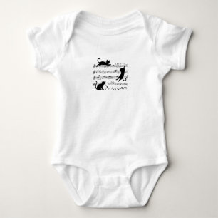 Whimsical Musikaliska Katter på Notblad Baby T Shirt