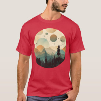 Whimsical Mysteriefälts camping Flerskiktad dimmig T Shirt