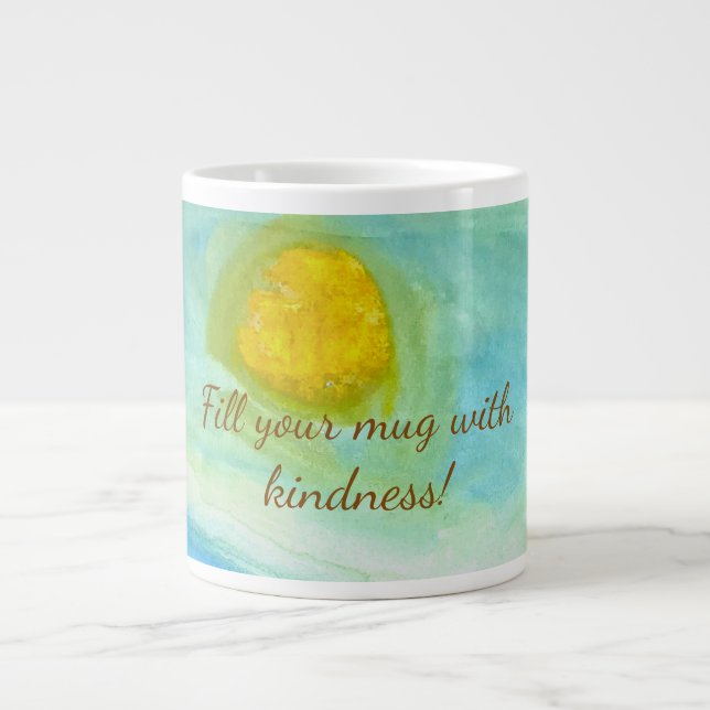 Whimsical Naive Art Sun Landscape Jumbo Mugg (Framsidan)