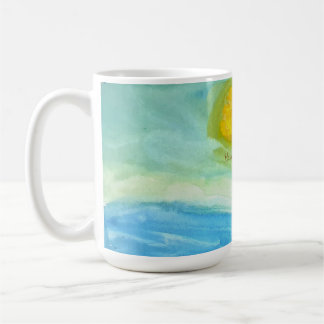 Whimsical Naive Art Sun Landscape Kaffemugg