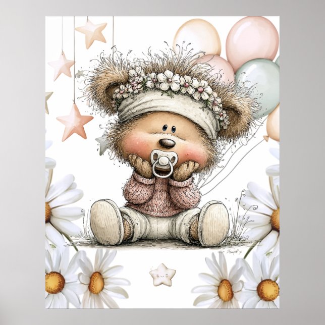 Whimsical Nallebjörn  Poster (Framsidan)