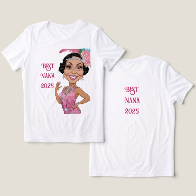 Whimsical Nana Tribute - Anpassningsbar Message &  T Shirt (Design fram och bak)