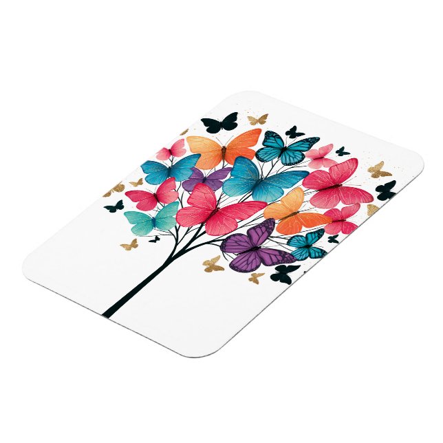 Whimsical Natur Fjäril Träd des Livet Magnet (Vänstra Sidan)
