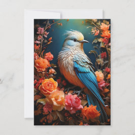 Whimsical Nature Blå Fågel Kort