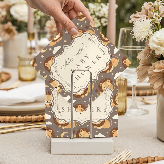Whimsical Neutral Safari Lejon Baby Shower Pappersservett (Skapare uppladdad)