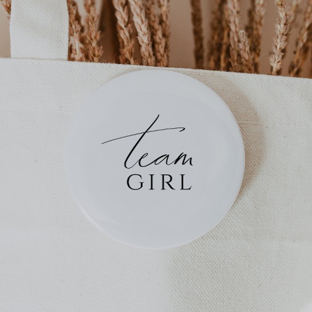 Whimsical Neutralt Gender Reveal Team Girl Knapp (Skapare uppladdad)