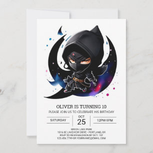 Whimsical Ninja Sword Kids' Birthday Inbjudningar