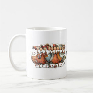 Whimsical Nio damer dansar 12 dagar 11oz Kaffemugg