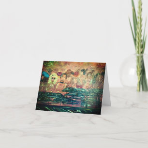 Whimsical Note Card, Hälsning, bjudande Kort
