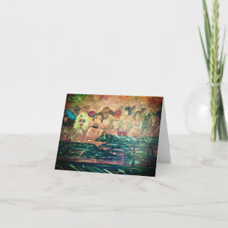 Whimsical Note Card, Hälsning, bjudande Kort