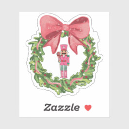 Whimsical Nutcracker Christmas Wreath Klistermärken