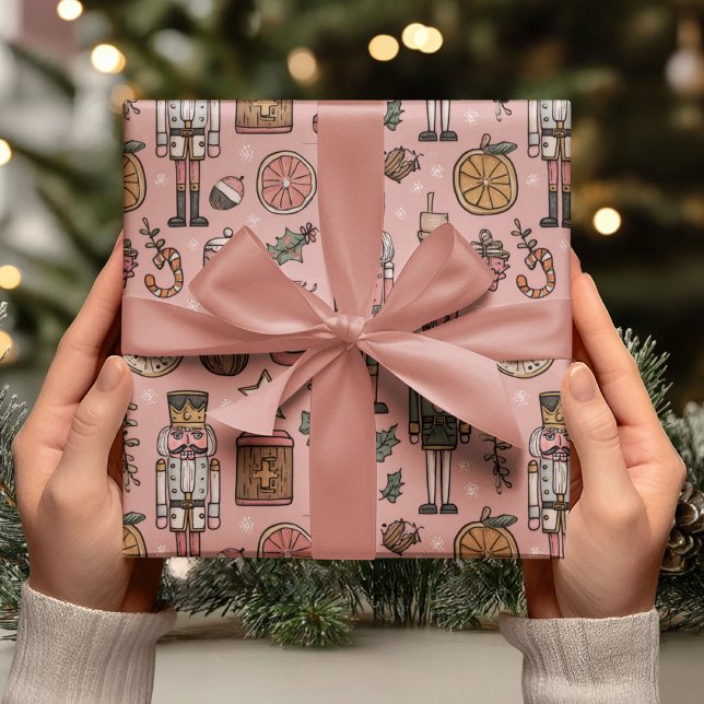 Whimsical Nutcracker Rosa  Presentpapper (Skapare uppladdad)
