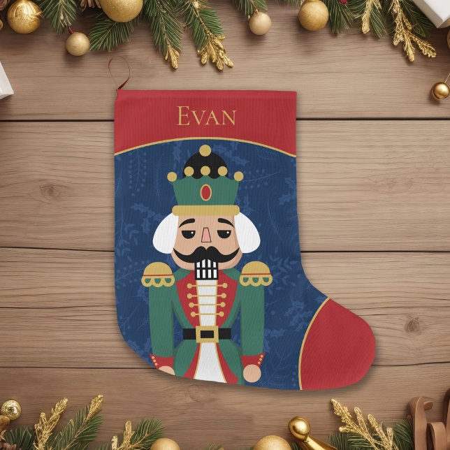 Whimsical Nutcracker Stor Julstrumpa (Skapare uppladdad)