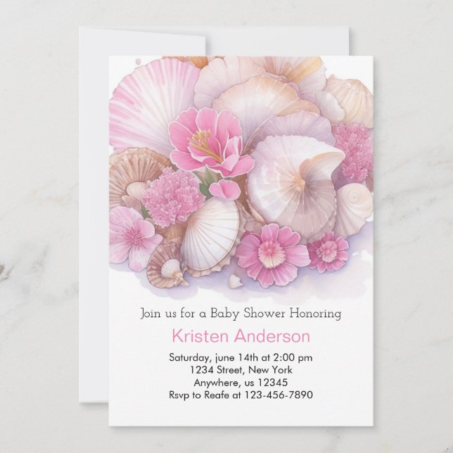Whimsical Ocean Boho Bliss Girl Baby Shower Inbjudningar (Framsida)