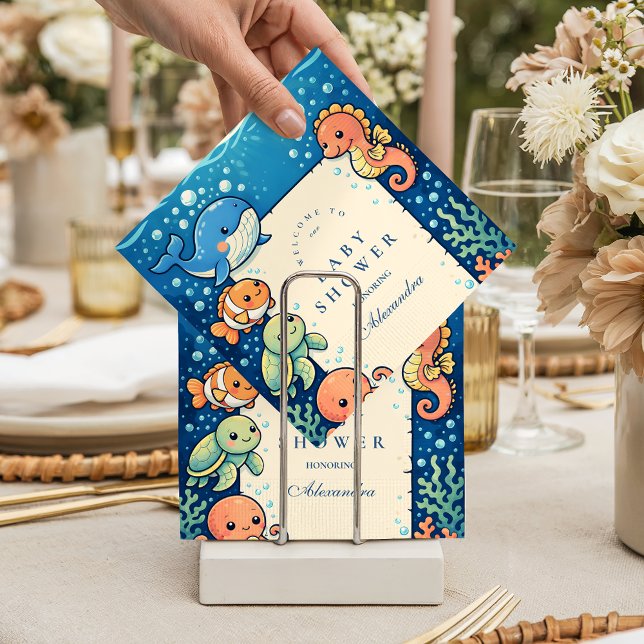 Whimsical Ocean Friends Baby Shower Pappersservett (Skapare uppladdad)