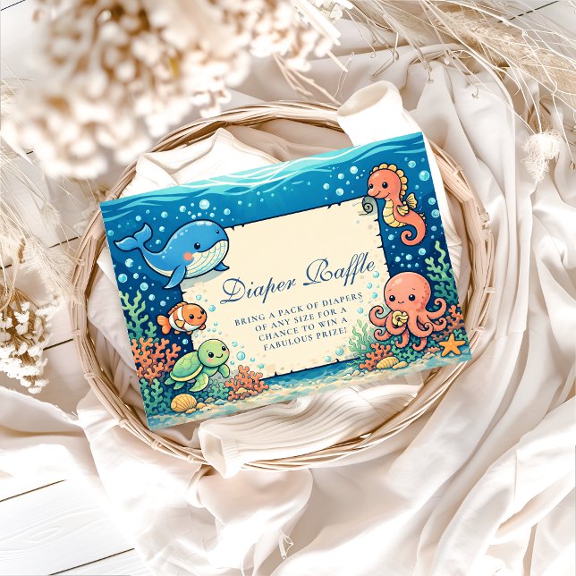 Whimsical Ocean Vänner Blöja Lotteri Tilläggskort (Skapare uppladdad)