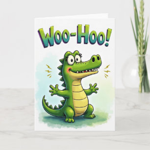 Whimsical ödla födelsedagskort kort