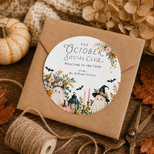 Whimsical Oktober Social Club Runt Klistermärke