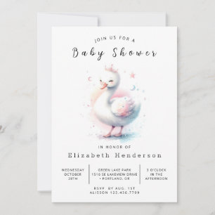 Whimsical Online Svan Baby Shower Inbjudningar