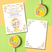 Whimsical Orange Klänning Prinsessa Blommig Födels