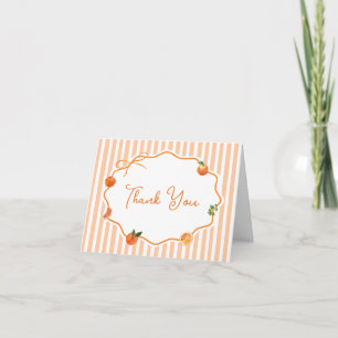 Whimsical Orangebåge Little Cutie Barnrumsfirande Tack Kort