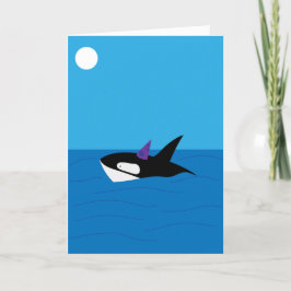 Whimsical Orca, ha en val på födelsedagen Kort