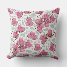 Whimsical Orchid Garden Square Pillow  Kudde