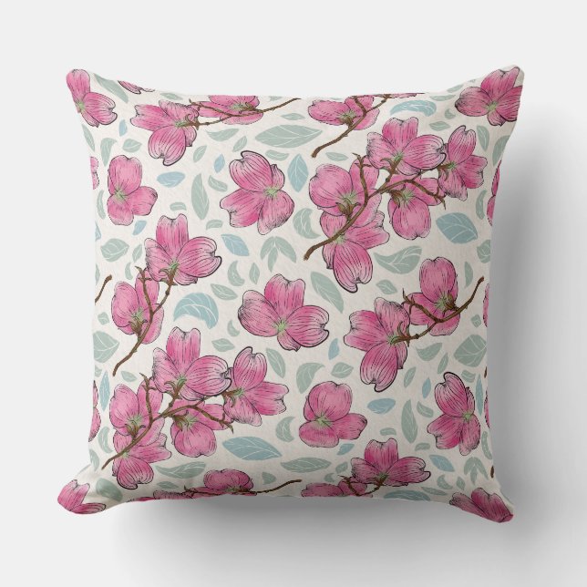 Whimsical Orchid Garden Square Pillow  Kudde (Framsida)