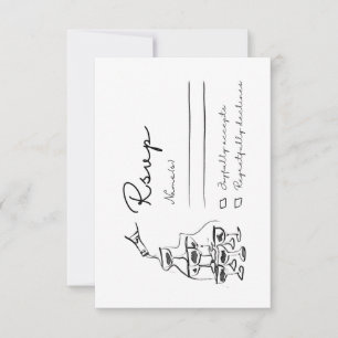 Whimsical OSA kort, Hand plockade Champagne Torn